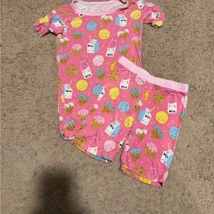 Little Sleepies Pink Pajama Set milk and cookies